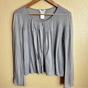 Chloe Pleated Long Sleeve Tan Top